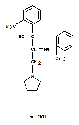 1-Pyrrolidinepropanol, b-methyl-a,a-bis[2-(trifluoromethyl)phenyl]-, hydrochloride (1:1)