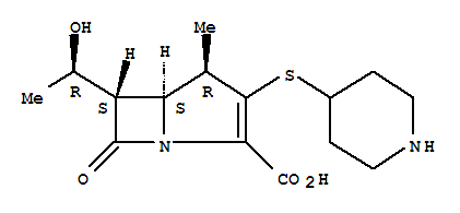 1-Azabicyclo[3.2.0]hept-2-ene-2-carboxylicacid, 6-(1-hydroxyethyl)-4-methyl-7-oxo-3-(4-piperidinylthio)-, [4R-[4a,5b,6b(R*)]]- (9CI)
