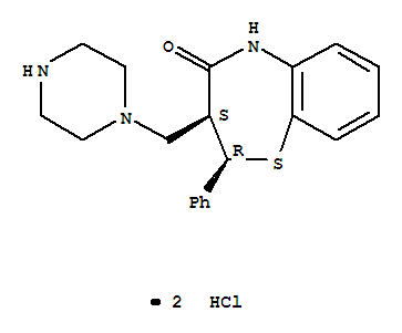 1,5-Benzothiazepin-4(5H)-one,2,3-dihydro-2-phenyl-3-(1-piperazinylmethyl)-, dihydrochloride, cis-(-)-