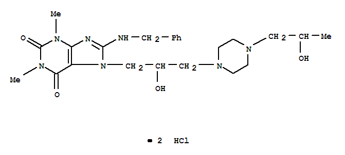 8-(benzylamino)-7-{2-hydroxy-3-[4-(2-hydroxypropyl)piperazin-1-yl]propyl}-1,3-dimethyl-3,7-dihydro-1H-purine-2,6-dione dihydrochloride