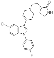 5-CHLORO-3-[1-((IMIDAZOLIDIN-2-ONE-1-YL)-ETHYL)-1,2,5,6-TETRAHYDROPYRIDIN-4-YL]-1-(4-FLUOROPHENYL)-INDOLE