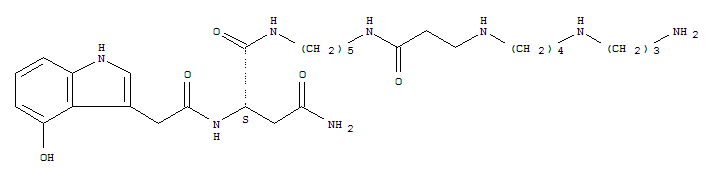 Butanediamide,N1-[5-[[3-[[4-[(3-aminopropyl)amino]butyl]amino]-1-oxopropyl]amino]pentyl]-2-[[(4-hydroxy-1H-indol-3-yl)acetyl]amino]-,(S)-