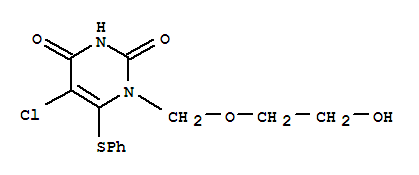 2,4(1H,3H)-pyrimidinedione, 5-chloro-1-[(2-hydroxyethoxy)methyl]-6-(phenylthio)-