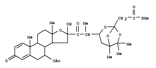 2,7,8-Trioxabicyclo[3.2.1]octane-1-ethanethioicacid, 3-[2-[(7a,13a)-7-(acetyloxy)-16-hydroxy-3-oxo-17-oxaandrosta-1,4-dien-16-yl]-1-methyl-2-oxoethyl]-5,6,6-trimethyl-,S-methyl ester, (1S-exo)-