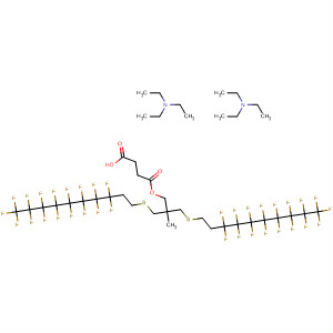 Butanedioic acid,2,2-bis[[(3,3,4,4,5,5,6,6,7,7,8,8,9,9,10,10,10-heptadecafluorodecyl)thio]methyl]-1,3-propanediyl ester, compd. with N,N-diethylethanamine(1:2)