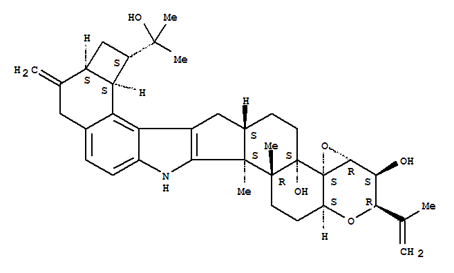 2H,4bH-Cyclobuta[5,6]benz[1,2-e]oxireno[4',4'a]-1-benzopyrano[5',6':6,7]indeno[1,2-b]indole-3,4b-diol,3,3a,5,6,6a,7,7d,8,9,9a,10,11,14,14b,14c,15,16,16a-octadecahydro-8-(1-hydroxy-1-methylethyl)-14b,14c-dimethyl-10-methylene-2-(1-methylethenyl)-,[2R-(2a,3