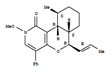 1H-[2]Benzopyrano[4,3-c]pyridin-1-one,2,6,6a,7,8,9,10,10a-octahydro-2-methoxy-10-methyl-4-phenyl-6-(1-propenyl)-, [6a(E),6aa,10a,10aa]-(-)-