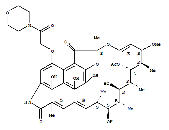(14E,24E)-5,6,17,19-tetrahydroxy-23-methoxy-2,4,12,16,18,20,22-heptamethyl-9-(2-morpholin-4-yl-2-oxoethoxy)-1,11-dioxo-1,2-dihydro-2,7-(epoxypentadeca[1,11,13]trienoimino)naphtho[2,1-b]furan-21-yl acetate