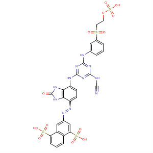 1,5-Naphthalenedisulfonic acid,3-[[7-[[4-(cyanoamino)-6-[[3-[[2-(sulfooxy)ethyl]sulfonyl]phenyl]amino]-1,3,5-triazin-2-yl]amino]-2,3-dihydro-2-oxo-1H-benzimidazol-4-yl]azo]-