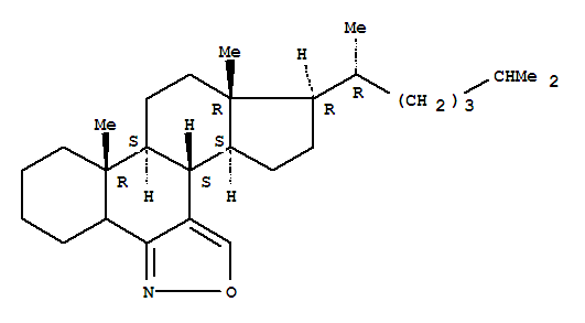 5H-Cyclopenta[1,2]phenanthro[9,10-c]isoxazole,cholestano[6,7-c]isoxazole deriv.