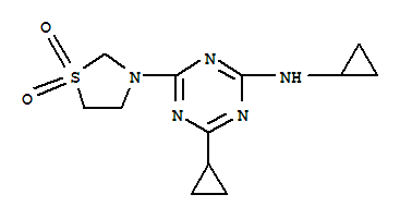 N,4-dicyclopropyl-6-(1,1-dioxido-1,3-thiazolidin-3-yl)-1,3,5-triazin-2-amine