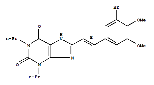 8-[(E)-2-(3-bromo-4,5-dimethoxyphenyl)ethenyl]-1,3-dipropyl-3,7-dihydro-1H-purine-2,6-dione