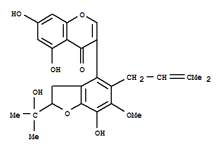 4H-1-Benzopyran-4-one,3-[2,3-dihydro-7-hydroxy-2-(1-hydroxy-1-methylethyl)-6-methoxy-5-(3-methyl-2-buten-1-yl)-4-benzofuranyl]-5,7-dihydroxy-,stereoisomer