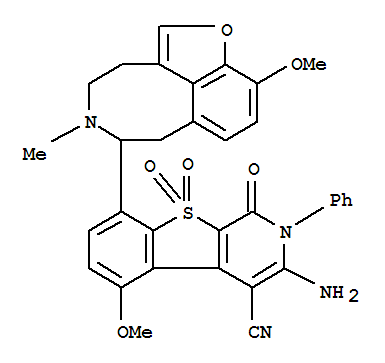 3-amino-5-methoxy-8-(3-methoxy-8-methyl-8,9,10,10a-tetrahydro-7H-furo[4,3,2-fg][3]benzazocin-7-yl)-1-oxo-2-phenyl-1,2-dihydro[1]benzothieno[2,3-c]pyridine-4-carbonitrile 9,9-dioxide