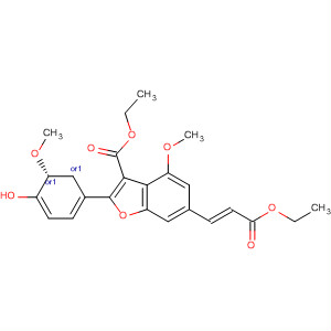3-Benzofurancarboxylic acid,5-[(1E)-3-ethoxy-3-oxo-1-propenyl]-2,3-dihydro-2-(4-hydroxy-3-methoxyphenyl)-7-methoxy-, ethyl ester, (2R,3R)-rel-