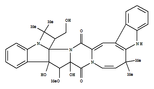 5H-Azeto[1,2-a]indolo[3''',2''':4'',5'']azocino[1'',2'':4',5']pyrazino[1',2':1,5]pyrrolo[2,3-b]indole-10,20(6H,10aH)-dione,11,11a,17,18-tetrahydro-10a,11a-dihydroxy-18-(hydroxymethyl)-11-methoxy-6,6,17,17-tetramethyl-,[10aS-(10aa,11b,11aa,18b,18aR*)]-