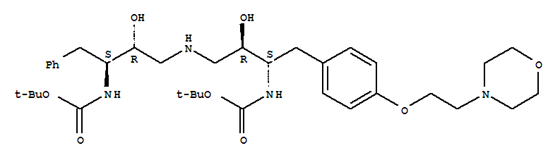 carbamic acid, N-[(1S,2R)-3-[[(2R,3S)-3-[[(1,1-dimethylethoxy)carbonyl]amino]-2-hydroxy-4-[4-[2-(4-morpholinyl)ethoxy]phenyl]butyl]amino]-2-hydroxy-1-(phenylmethyl)propyl]-, 1,1-dimethylethyl ester