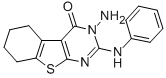 (1)Benzothieno(2,3-d)pyrimidin-4(3H)-one, 5,6,7,8-tetrahydro-3-amino-2 -(phenylamino)-