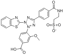 2-Benzothiazolyl-3-(4-carboxy-2-methoxyphenyl)-5-(4-(2-sulfoethylcarbamoyl)phenyl)-2H-tetrazolium