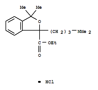 ethyl 1-[3-(dimethylamino)propyl]-3,3-dimethyl-1,3-dihydro-2-benzofuran-1-carboxylate hydrochloride (1:1)