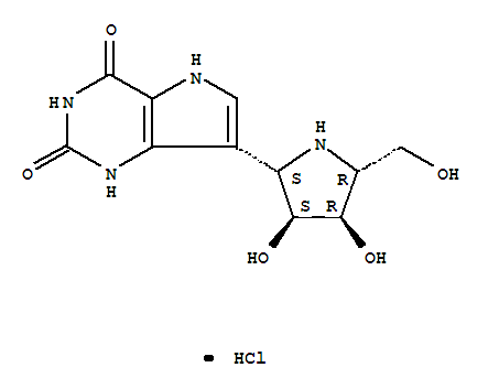 1H-Pyrrolo3,2-dpyrimidine-2,4(3H,5H)-dione, 7-(2S,3S,4R,5R)-3,4-dihydroxy-5-(hydroxymethyl)-2-pyrrolidinyl-, monohydrochloride