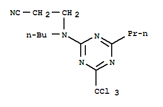 3-{butyl[4-propyl-6-(trichloromethyl)-1,3,5-triazin-2-yl]amino}propanenitrile
