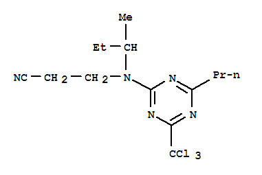3-{butan-2-yl[4-propyl-6-(trichloromethyl)-1,3,5-triazin-2-yl]amino}propanenitrile