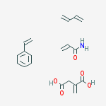 Butanedioic acid, methylene-, polymer with 1,3-butadiene, ethenylbenzene and 2-propenamide