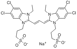 5,6-DICHLORO-2-(3-(5,6-DICHLORO-1-ETHYL-3-(3-SULFOPROPYL)-1,3-DIHYDRO-2H-BENZIMIDAZOL-2-YLIDENE)-1-PROPENYL)-1-ETHYL-3-(3-SULFOPROPYL)-1H-BENZIMIDAZOLIUM INNER SALT SODIUM SALT