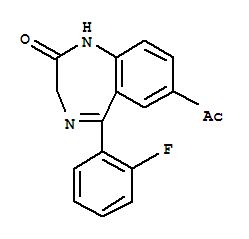 7-Acetyl-1,3-dihydro-5-(2-fluorophenyl)-2H-1,4-benzodiazepin-2-one