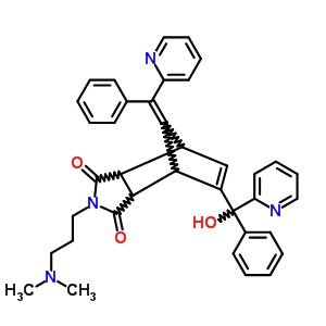 (8E)-2-[3-(dimethylamino)propyl]-5-[hydroxy(phenyl)pyridin-2-ylmethyl]-8-[phenyl(pyridin-2-yl)methylidene]-3a,4,7,7a-tetrahydro-1H-4,7-methanoisoindole-1,3(2H)-dione