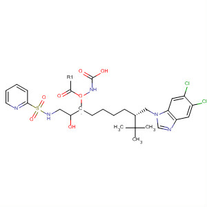 Carbamic acid,[(1S)-1-[1-hydroxy-2-[(2-pyridinylsulfonyl)amino]ethyl]pentyl]-,(1S)-1-[(5,6-dichloro-1H-benzimidazol-1-yl)methyl]-2,2-dimethylpropylester