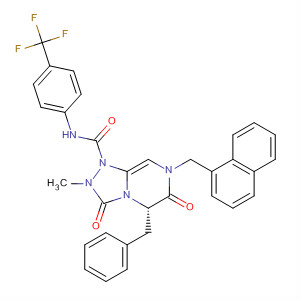 1,2,4-Triazolo[4,3-a]pyrazine-1(5H)-carboxamide,hexahydro-2-methyl-7-(1-naphthalenylmethyl)-3,6-dioxo-5-(phenylmethyl)-N-[4-(trifluoromethyl)phenyl]-, (5S)-