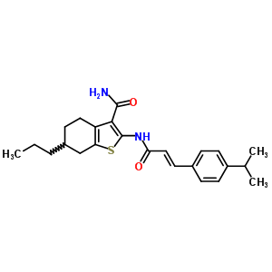 2-{[(2E)-3-(4-Isopropylphenyl)prop-2-enoyl]amino}-6-propyl-4,5,6,7-tetrahydro-1-benzothiophene-3-carboxamide