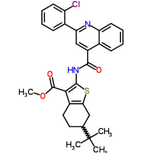 Methyl 6-tert-butyl-2-[[2-(2-chlorophenyl)quinoline-4-carbonyl]amino]-4,5,6,7-tetrahydro-1-benzothiophene-3-carboxylate
