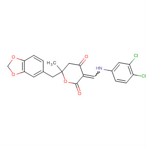 2H-Pyran-2,4(3H)-dione,6-(1,3-benzodioxol-5-ylmethyl)-3-[[(3,4-dichlorophenyl)amino]methylene]dihydro-6-methyl-