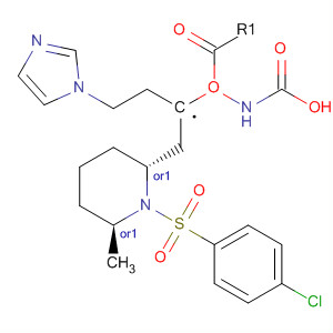 Carbamic acid, [3-(1H-imidazol-1-yl)propyl]-,[(2R,6S)-1-[(4-chlorophenyl)sulfonyl]-6-methyl-2-piperidinyl]methyl ester,rel-