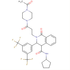 4-Isoquinolinecarboxamide,2-[3-(4-acetyl-1-piperazinyl)-3-oxopropyl]-3-[3,5-bis(trifluoromethyl)phenyl]-N-cyclopentyl-1,2,3,4-tetrahydro-1-oxo-