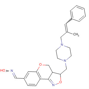 3H-[1]Benzopyrano[4,3-c]isoxazole-7-carboxaldehyde,3a,4-dihydro-3-[[4-(2-methyl-3-phenyl-2-propenyl)-1-piperazinyl]methyl]-, oxime