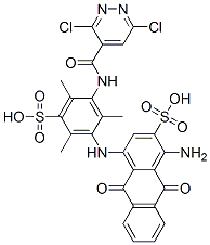 1-amino-4-[3-[[(3,6-dichloropyridazin-4-yl)carbonyl]amino]-2,4,6-trimethyl-5-sulphoanilino]-9,10-dihydro-9,10-dioxoanthracene-2-sulphonic acid
