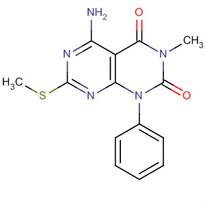 Pyrimido[4,5-d]pyrimidine-2,4(1H,3H)-dione,5-amino-3-methyl-7-(methylthio)-1-phenyl-