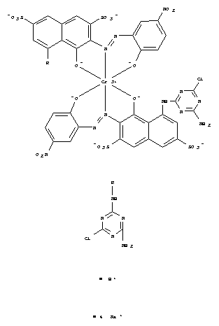 Chromate(5-), bis(5-((4-amino-6-chloro-1,3,5-triazin-2-yl)amino)-4-(hydroxy-kappaO)-3-(2-(2-(hydroxy-kappaO)-5-nitrophenyl)diazenyl-kappaN1)-2,7-naphthalenedisulfonato(4-))-, sodium hydrogen (1:4:1)