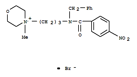 Morpholinium,4-methyl-4-[3-[(4-nitrobenzoyl)(phenylmethyl)amino]propyl]-, bromide (1:1)
