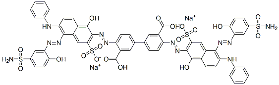 disodium dihydrogen 4,4-bis[[5-[[5-(aminosulphonyl)-2-hydroxyphenyl]azo]-1-hydroxy-6-(phenylamino)-3-sulphonato-2-naphthyl]azo][1,1-biphenyl]-3,3-dicarboxylate