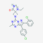 1-[7-(2-chlorophenyl)-8-(4-chlorophenyl)-2-methylpyrazolo[1,5-a][1,3,5]triazin-4-yl]-3-(ethylamino)azetidine-3-carboxamide