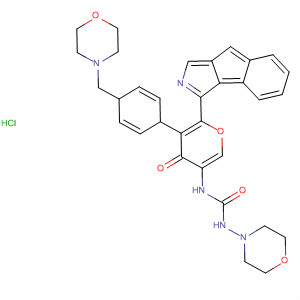 Urea,N-[1,4-dihydro-3-[4-(4-morpholinylmethyl)phenyl]-4-oxoindeno[1,2-c]pyrazol-5-yl]-N'-4-morpholinyl-, monohydrochloride