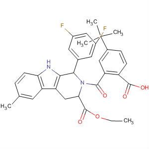 1H-Pyrido[3,4-b]indole-3-carboxylic acid,2-[2-carboxy-5-(1,1-dimethylethyl)benzoyl]-1-(3,5-difluorophenyl)-2,3,4,9-tetrahydro-6-methyl-, 3-ethyl ester