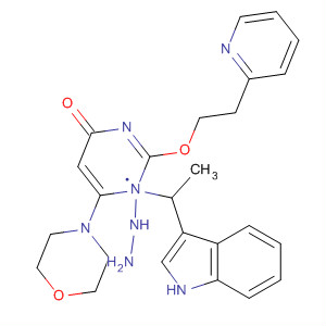 4(1H)-Pyrimidinone, 6-(4-morpholinyl)-2-[2-(2-pyridinyl)ethoxy]-,[1-(1H-indol-3-yl)ethylidene]hydrazone
