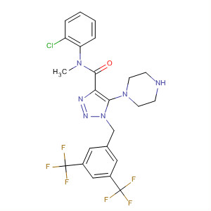 1H-1,2,3-Triazole-4-carboxamide,1-[[3,5-bis(trifluoromethyl)phenyl]methyl]-N-(2-chlorophenyl)-N-methyl-5-(1-piperazinyl)-