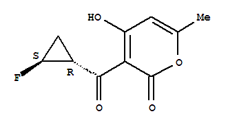 2H-Pyran-2-one,3-[[(1R,2S)-2-fluorocyclopropyl]carbonyl]-4-hydroxy-6-methyl-, rel-